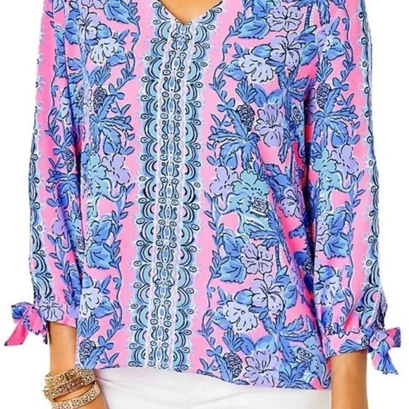 EUC - Lilly Pulitzer Pamala 3/4 Sleeve Too - Size M - Picture 3 of 8
